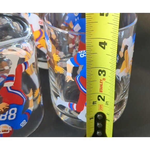 5 Georges Briard Double Old Fashioned Glasses Signed Football Bar-Ware MCM Rare - Picture 12 of 13